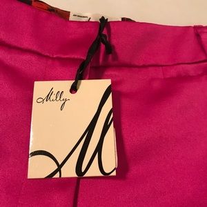 Beautiful satin crop pant with ankle exposed zip.